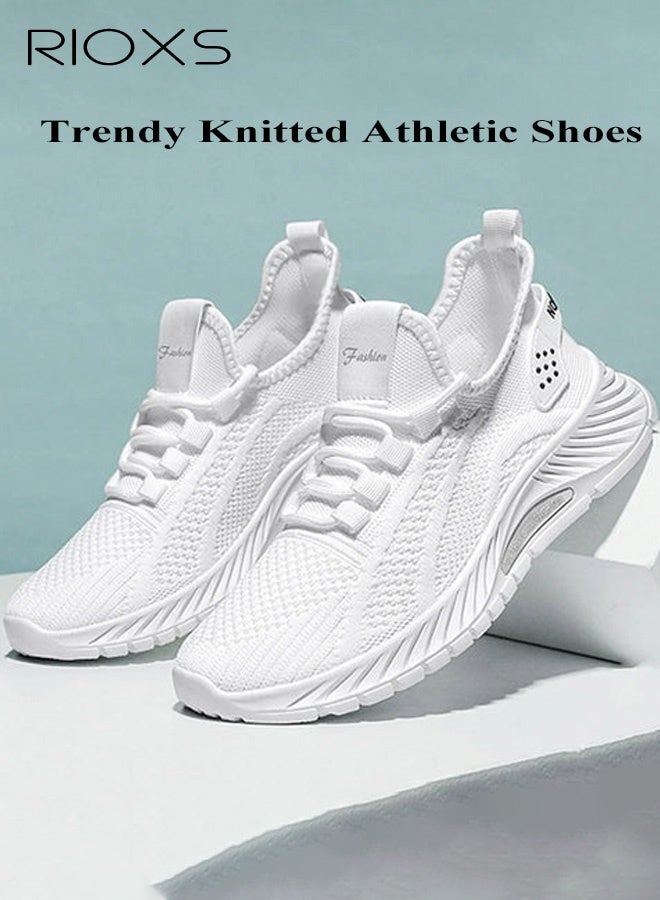 ريوكس أحذية الجري النسائية، أحذية رياضية خفيفة الوزن ومانعة للانزلاق، أحذية رياضية غير رسمية سهلة الارتداء من شبكة قابلة للتنفس، أحذية مريحة غير رسمية برباط للمشي، أحذية تنس للسيدات، أحذية رياضية عصرية ناعمة للركض والتمارين الرياضية والجري والمشي لمسافات طويلة وصيد الأسماك والارتداء اليومي، بيضاء - Image 4